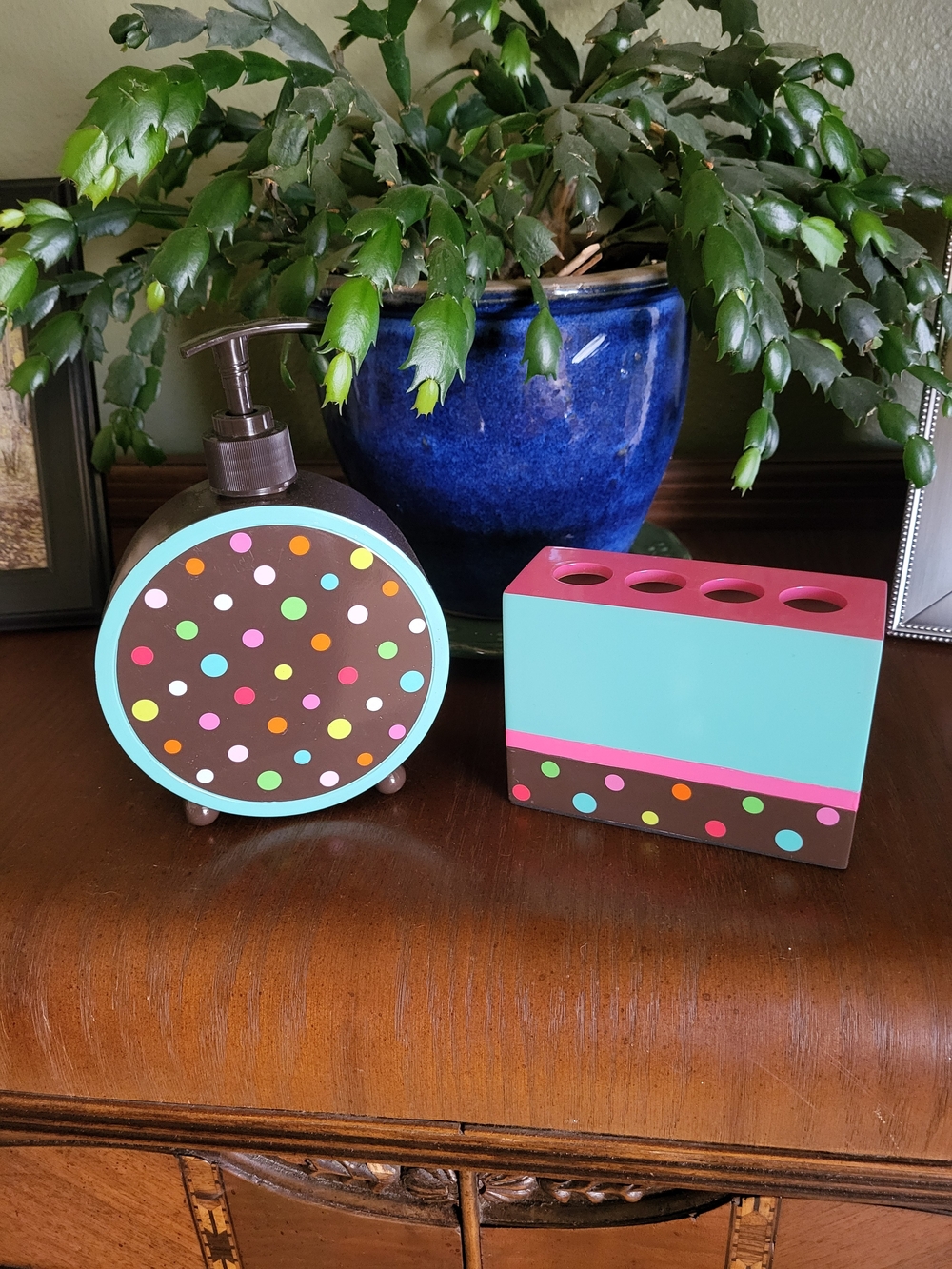 Matching Toothbrush Holder And Soap Dispenser